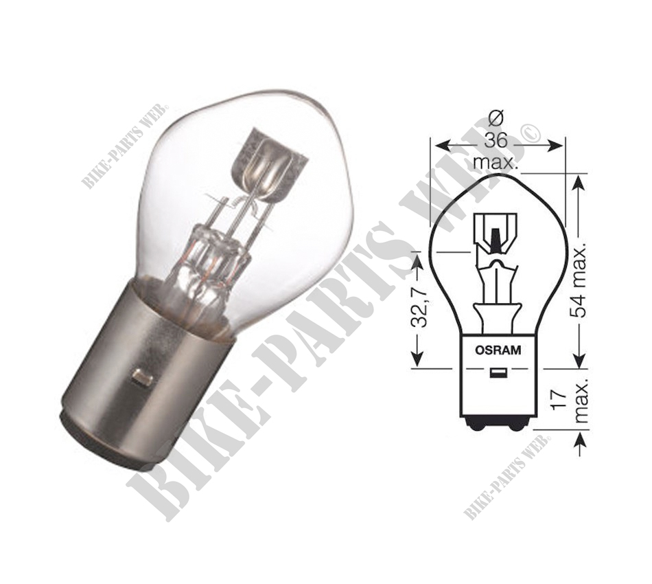 Feux, ampoule 12V 35/35W culot BA20D - 34901-388-611